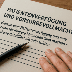 Warum eine Patientenverfügung und eine Vorsorgevollmacht schon für jüngere Menschen Sinn machen – und wie detailliert sie sein sollten