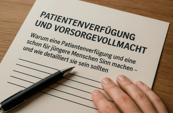 Warum eine Patientenverfügung und eine Vorsorgevollmacht schon für jüngere Menschen Sinn machen – und wie detailliert sie sein sollten